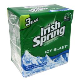 18 Wholesale 3.75oz3pk Irish Spring Icy Blast Soap