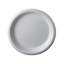9" Bagasse Round Plate, 500 Ct. (20 Packs Of 25) - Disposable Plates & Bowls