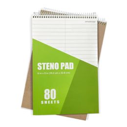 48 Pieces Steno Pad 6 X 9, 80 Sheets (48 Units Per Case) - Sketch, Tracing, Drawing & Doodle Pads