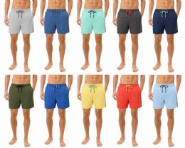 72 Pieces Mens Solid Woven Basic Swim Shorts S-xl - Mens Bathing Suits