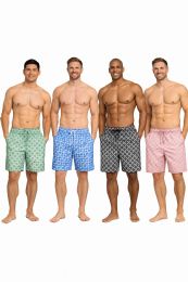 72 Pieces Mens Print Woven Basic Swim Shorts S-xl - Mens Bathing Suits