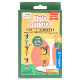 24 Wholesale Npw 4 Pack Hula Buddies Suction Drink Markers