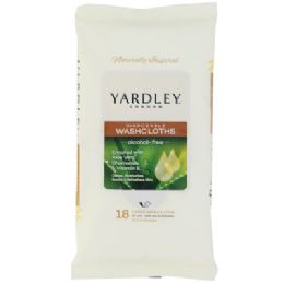 24 pieces Washcloth 18ct Disposable Alcohol Free Aloe Vera Chamomile & Vitamin E Yardley In 2-12pc Pdq - Bath Towels
