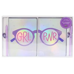 12 of Journal Glitter Gel Cover 2pc Set 8.25x6 200pagespen W/charm Acetate Box