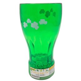 24 pieces St Pat Flashing Cup 3led Light Mode Plastic 12oz W/shamrock Print/12pc Pdq Clr Label - St. Patricks