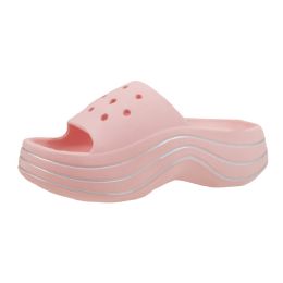 Wholesale Footwear Woman's Platform Perf Sandal Pink