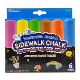 72 pieces 6 Jumbo Sidewalk Chalks - Chalk,Chalkboards,Crayons