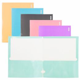 48 pieces Glossy Laminated Pastel Color 2-Pockets Portfolios - File Folders & Wallets