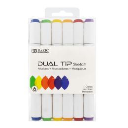 144 pieces 6 Primary Colors Dual Tip Sketch Markers - Paint, Brushes & Finger Paint
