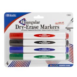 144 pieces Assorted Colors Chisel Tip Triangle DrY-Erase Markers (4/pack) - Paint, Brushes & Finger Paint