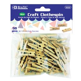 288 pieces Mini Natural Clothes Pin (50/pack) - Craft Wood Sticks and Dowels