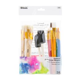72 pieces 25-Pieces Assorted All Purpose Brushes - Paint, Brushes & Finger Paint