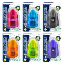 24 Pieces Connor Dual Hole Sharpener With Receptacle and Eraser - Sharpeners