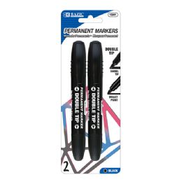 144 pieces Black DoublE-Tip Permanent Markers (2/pack) - Paint, Brushes & Finger Paint