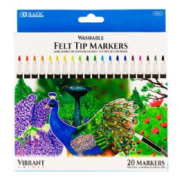 72 pieces 20 Colors Felt Tip Washable Markers - Paint, Brushes & Finger Paint