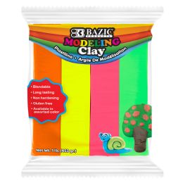 24 pieces 1 Lb 4 Fluorescent Color Modeling Clay - Clay & Play Dough