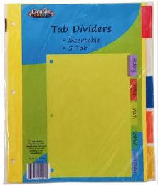 96 Pieces 5 Tab Index Dividers - Insertable Color Tabs - Dividers & Index Cards