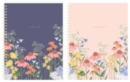 24 pieces Personal Book - 7 X 5 Inches - 80 Sheets - Interior Pocket - Soft Touch Covers - Gold Twin Wire - Note Books & Writing Pads