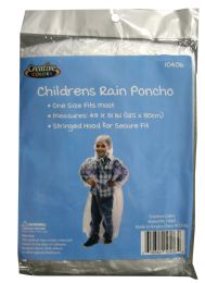 144 pieces Poncho - Disposable - Hood Strings - Childrens - Winter Pashminas and Ponchos