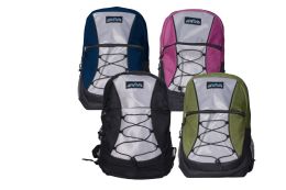Backpack - 16.8 X 12 X 7 Inches - Bungee Front - Padded Back And Straps - Side Mesh Pocket