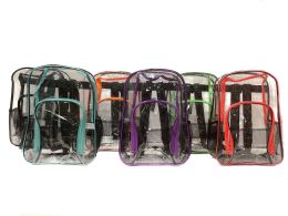 24 of Clear Backpack 15 X 12 X 5.75 Inches Side Mesh Pockets Front Mesh Organizing Pocket Padded Straps