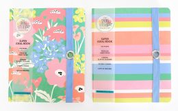 24 pieces Super Ideal Book - 8.5 X 7 Inches - 160 Sheets - Elastic Closure With Silver Grommet - Note Books & Writing Pads