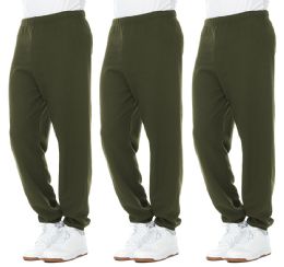 Yacht & Smith Mens Fleece Joggers Pants Green Size Small