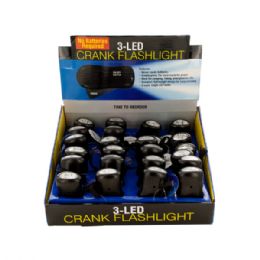 24 pieces Led Crank Flashlight Countertop Display - Flash Lights