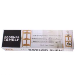 2 pieces 30.3" Tall ThreE-Tier Wood Corner Shelving Unit - Storage Holders and Organizers