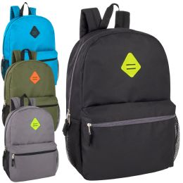 24 pieces 19 Inch Lash Tab Backpack W Side Mesh Pockets - Boys 4-Colors - Backpacks 18" or Larger