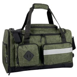 24 pieces 20 Inch Reflective Strip Duffle Bag Hunter Green - Duffel Bags