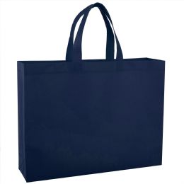 16 Inch Reusable Shopping Tote Bag - 5 Colors Navy