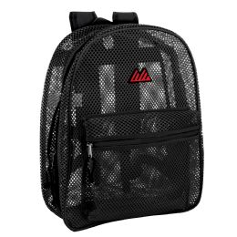 24 pieces Bulk Premium 17 Inch Mesh Backpack Black - Backpacks 17"