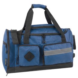 24 pieces 20 Inch Reflective Strip Duffle Bag Blue - Duffel Bags