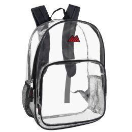 24 pieces Trailmaker 17 Inch Clear Backpack Black - Backpacks 17"