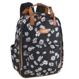 24 pieces 17 Inch Double Buckle Backpack With Laptop Pouch - Daisies - Backpacks 17"