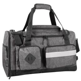 24 pieces 20 Inch Reflective Strip Duffle Bag Grey - Duffel Bags