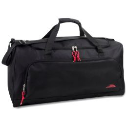 24 pieces 24 Inch WidE-Pocket Duffle Bags Black - Duffel Bags