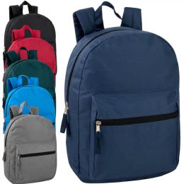 24 of 15 Inch Basic Backpack 6 Color Assortment