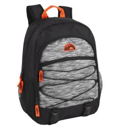 24 pieces 17 Inch Heather Multi Pocket Bungee Backpack - Backpacks 17"
