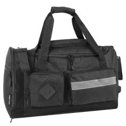 24 pieces 20 Inch Reflective Strip Duffle Bag Black - Duffel Bags