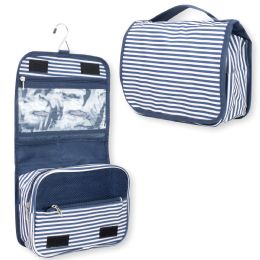 24 pieces Travel Hanging Toiletry Bag - Navy Stripe - Cosmetic Cases