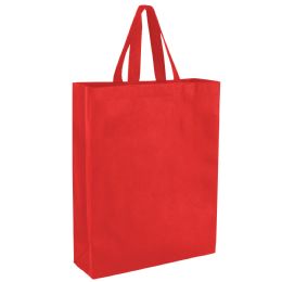 100 of 15 Inch Tall Reusable Grocery Shopping Bag - 7 Colors Red