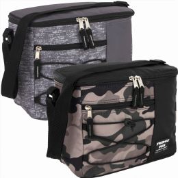 24 pieces Fridge Pak 12 Can Printed Cooler Bag With Front Zippered Pocket - Cooler & Lunch Bags