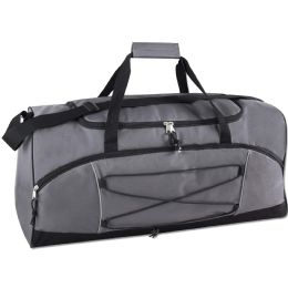 24 pieces Trailmaker 26 Inch Bungee Duffel Bag Grey - Duffel Bags