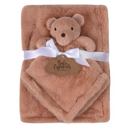 Baby 2 Piece Set Fleece Blankets 36" X 30" & Snuggler - Bear
