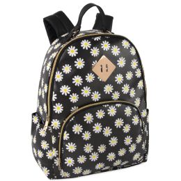 17 Inch Printed Vinyl Backpack Daisy