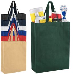 100 of 15 Inch Tall Reusable Grocery Shopping Bag - 7 Colors 7 Color Assortment