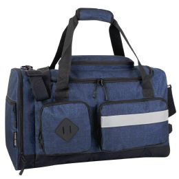 24 pieces 20 Inch Reflective Strip Duffle Bag Navy - Duffel Bags