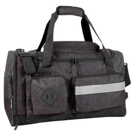 24 pieces 20 Inch Reflective Strip Duffle Bag Heather - Duffel Bags